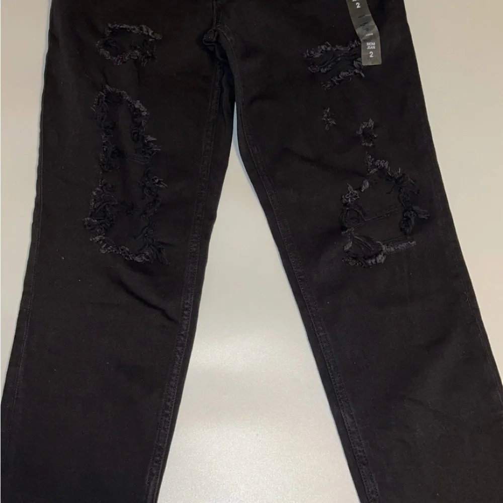 Black Distressed Women's Jeans - Picture 2 of 7